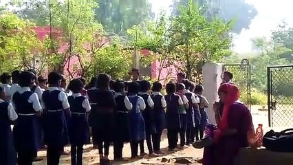 Here children pray in the absence of teachers