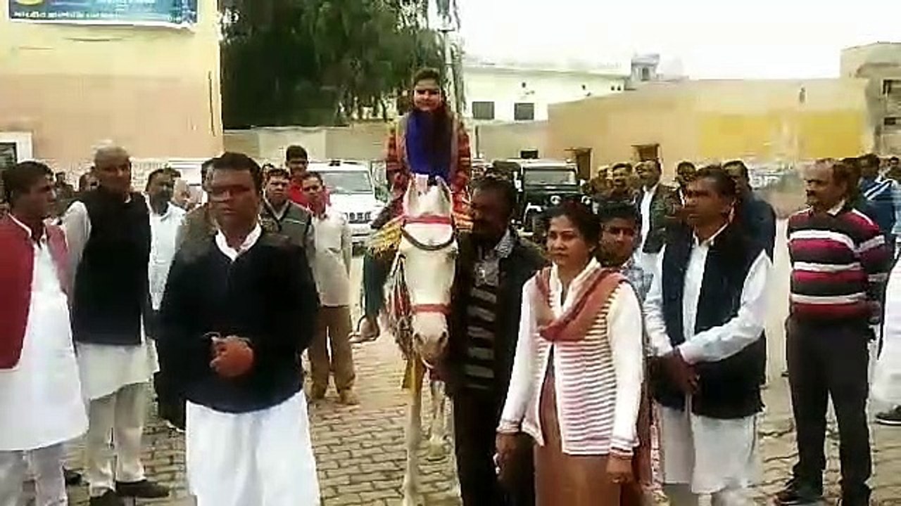 घोड़ी पर वोट डालने पहुंची सूरतगढ़ नगर पालिका की पार्षद