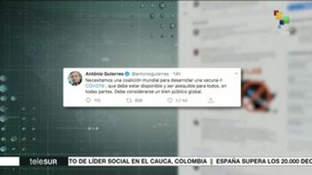António Guterres llama a una coalición global contra la pandemia