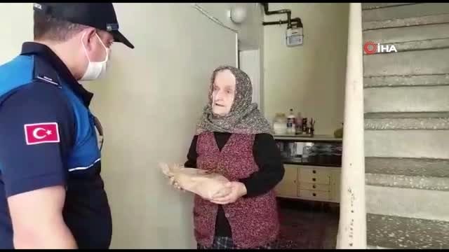 Zabıta ekiplerinin yardımına koştuğu Hanife teyze: Rabbim devletimize ve milletimize zeval...