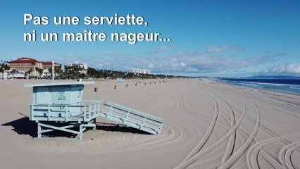Covid-19: en pleines vacances, la plage de Santa Monica reste vide