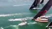 Boats Competition in Sea / Big Boats Racing between Small Boats in The Sea,