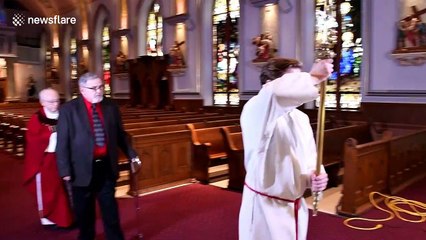 Pennsylvania pastor leads Good Friday service to an EMPTY church during coronavirus lockdown
