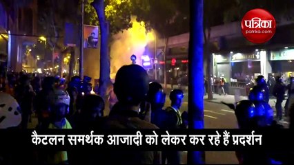 कैटलन समर्थकों का प्रदर्शन लगातार 6वें दिन जारी