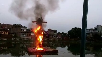 Ravana dahan on Pond