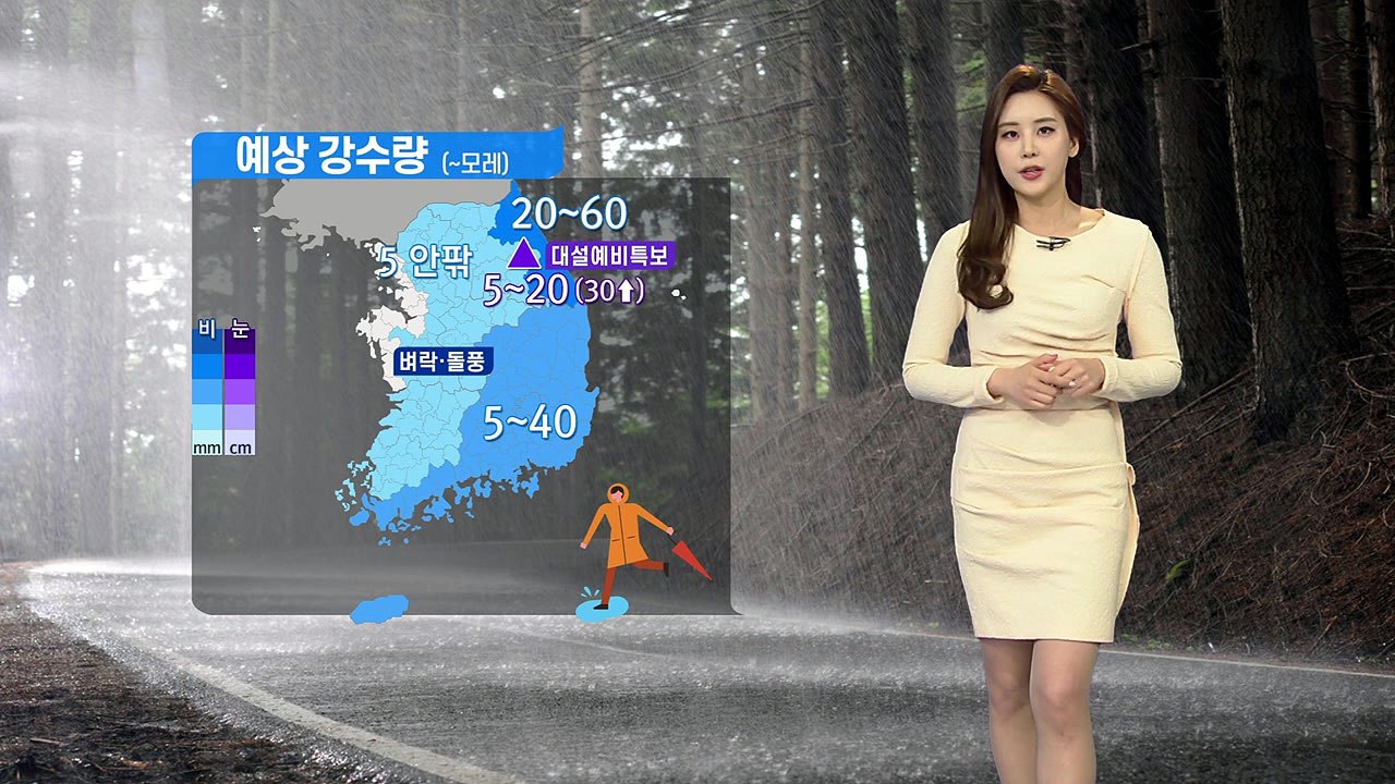 [날씨] 내일 동해안 중심으로 많은 비...강한 바람 주의 / YTN