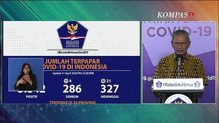 [UPDATE] 3842 Orang Positif Corona, 286 Pasien Sembuh per Sabtu (11/4/2020)