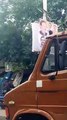 congress leader ajay singh Hoarding dispute case video in satna