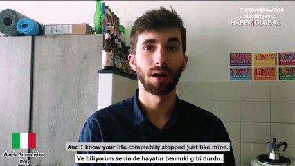 Tezcan, "Bu güzel insanlarla birlikte dünyaya bir mesaj iletmek istedik" notuyla bir video paylaştı.