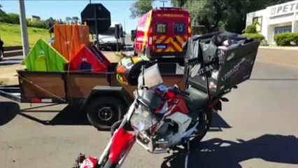 Motociclista fica ferido em acidente no acesso ao Bairro XIV de Novembro