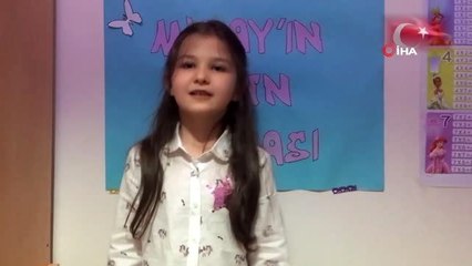 Birinci sınıf öğrencisi Miray'dan örnek olacak 23 Nisan paylaşımı