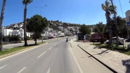 Bodrum'da boş cadde ve sokaklar "aksiyon kamerası"yla görüntülendi
