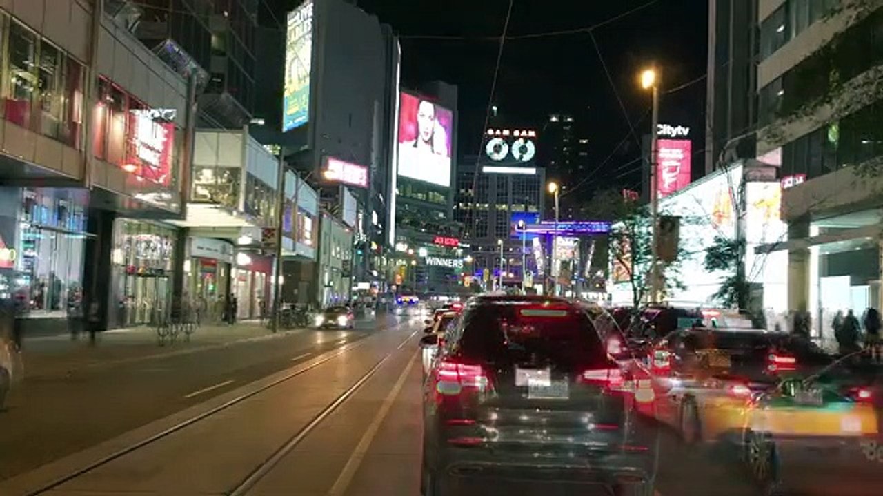 Glimpses of Toronto  - Downtown Drive in Night Part 2