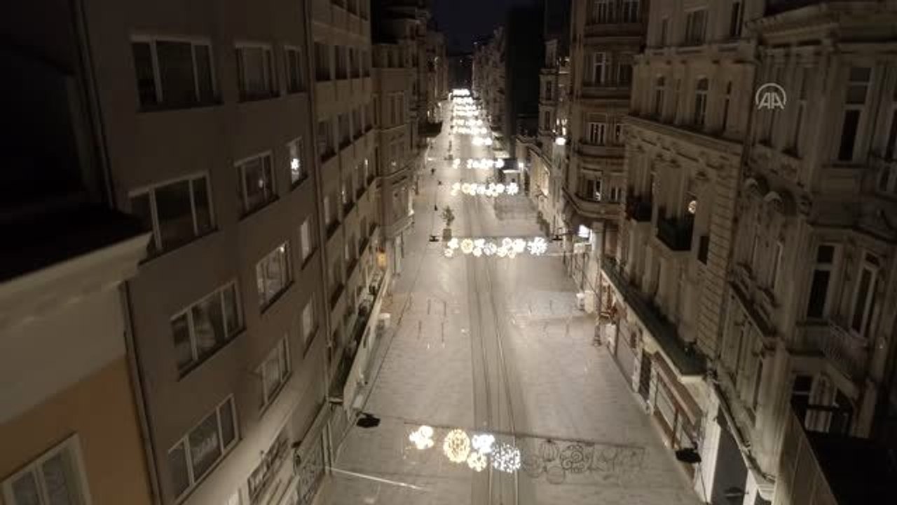 (DRONE) İstanbul'un tarihi yerleri sessizliğe büründü - İstiklal Caddesi ve Taksim
