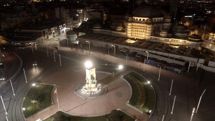 İstanbul'da sokağa çıkma yasağında Taksim, İstiklal Caddesi ve Ortaköy havadan görüntülendi