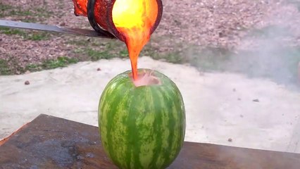 OBSIDIANA de SANDIA - ¿Que pasaria si derramo LAVA sobre una SANDIA