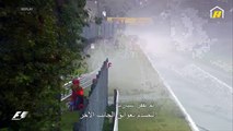 حادث قوي لرومان غروجان في مونزا بسبب الأمطار