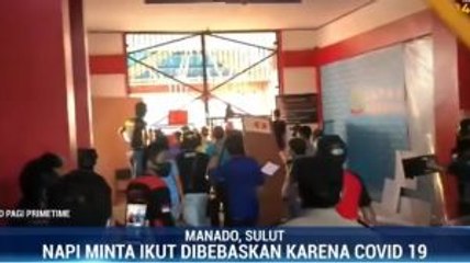 Скачать видео: Takut Covid-19, Napi Lapas Tuminting Manado Rusuh Minta Dibebaskan