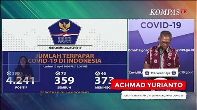 Update Corona 12 April: 4241 Kasus Positif, 359 Pasien Sembuh, 373 Meninggal