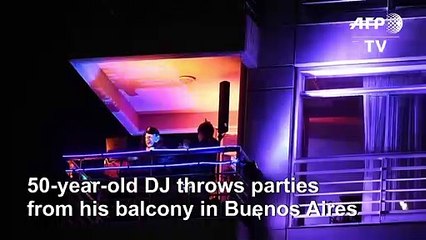 Balcony DJ keeps Buenos Aires moving during COVID-19 lockdown