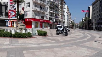 DENİZLİ Yasağın ikinci gününde de Denizli'de sokaklar boş kaldı