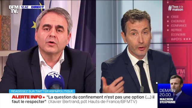 On ne peut pas mettre sur le même plan la santé et l'économie. Sauver des vies, c'est le plus important , Xavier Bertrand - 12/04