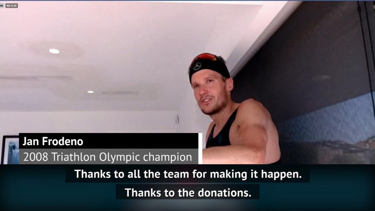 Frodeno completes Ironman triathlon at home