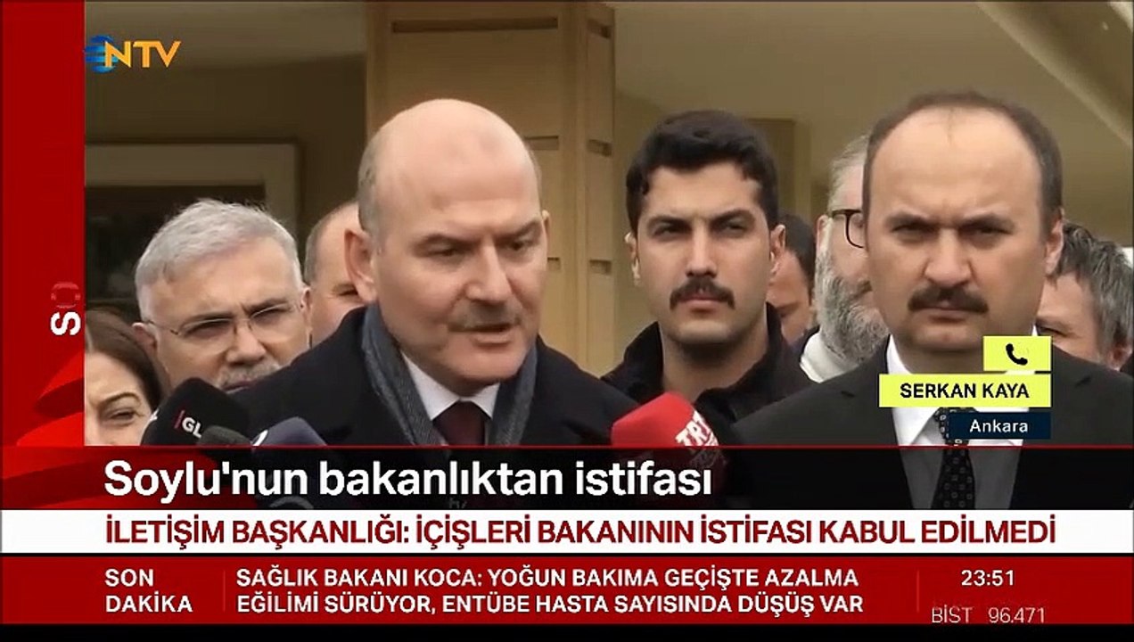 Süleyman Soylu'nun istifasını Cumhurbaşkanı Erdoğan kabul etmedi
