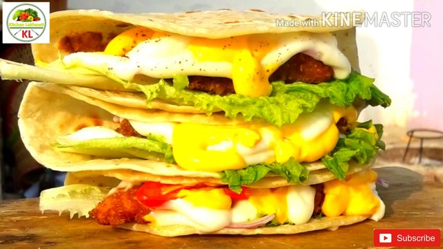 Tasty Chicken Wrap Recipe, Chicken Paratha Roll Recipe,Afghani Parata Recipe | टेस्टी चिकन रैप | KFC