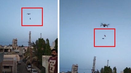 कहीं पड़े हैं खाने के लाले, यहां लोग ड्रोन से मंगा रहे गुटखा-पान मसाले, देखें VIDEO