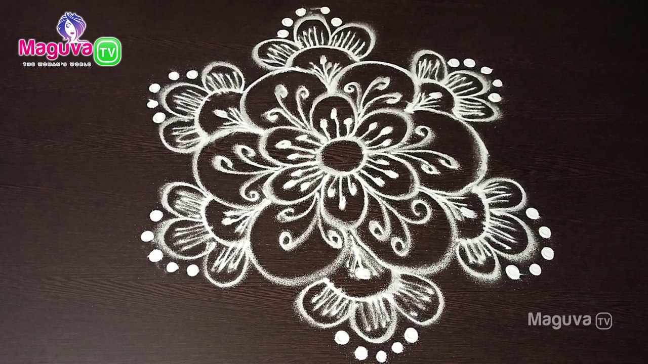 Beautiful Freehand kolam Design | Easy Rangoli design without Dots ...