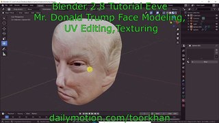 Dailymotion, Blender 2.8 Tutorial, Donald, Trump, Face, Head, Character Head, Modeling, UV, Texture, Beginner, Eevee, ToorKhan