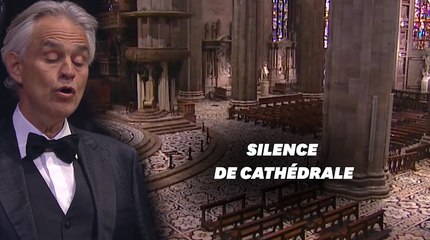 Download Video: Pour Pâques, Andrea Bocelli chante dans le Duomo de Milan vide