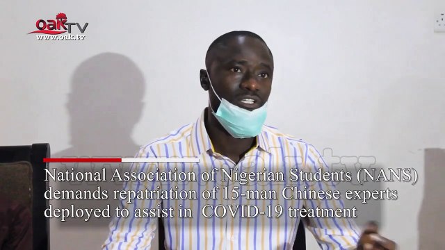 COVID-19: Nigerian students demand repatriation of Chinese medical experts