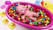 Learn Colors MandMs Triple Baby Doll Bath Time and Ice Cream Cups Surprise Toys