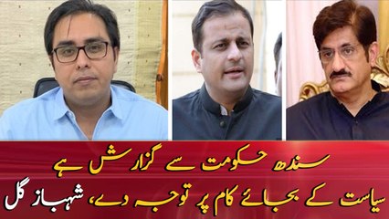 I Request Sindh government to focus on work rather than politics: Shahbaz Gill