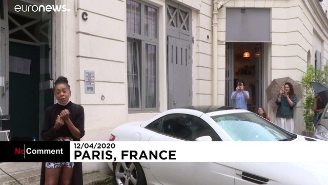 Watch: In Paris, an opera singer treats her neighbours to an Easter show