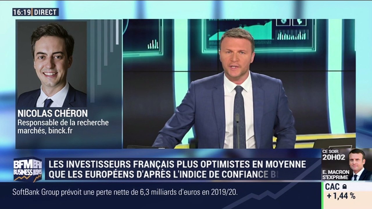 Nicolas Chéron (Binck.fr) : les investisseurs français plus optimistes en moyenne que les européens d'aprés l'indice de confiance Binck - 13/04