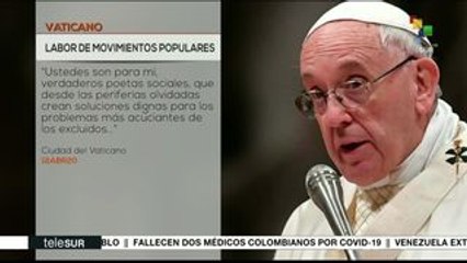 Download Video: Reconoce Papa Francisco a grupos sociales que trabajan por los demás