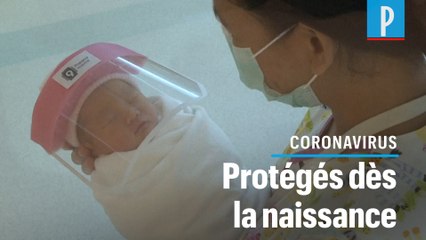 Coronavirus : des visières de protection pour des nouveau-nés en Thaïlande
