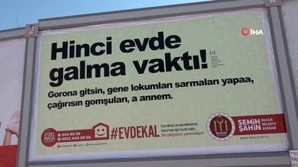 Bilecik'te billboardlarda yöresel dilde "evde kal" çağrısı