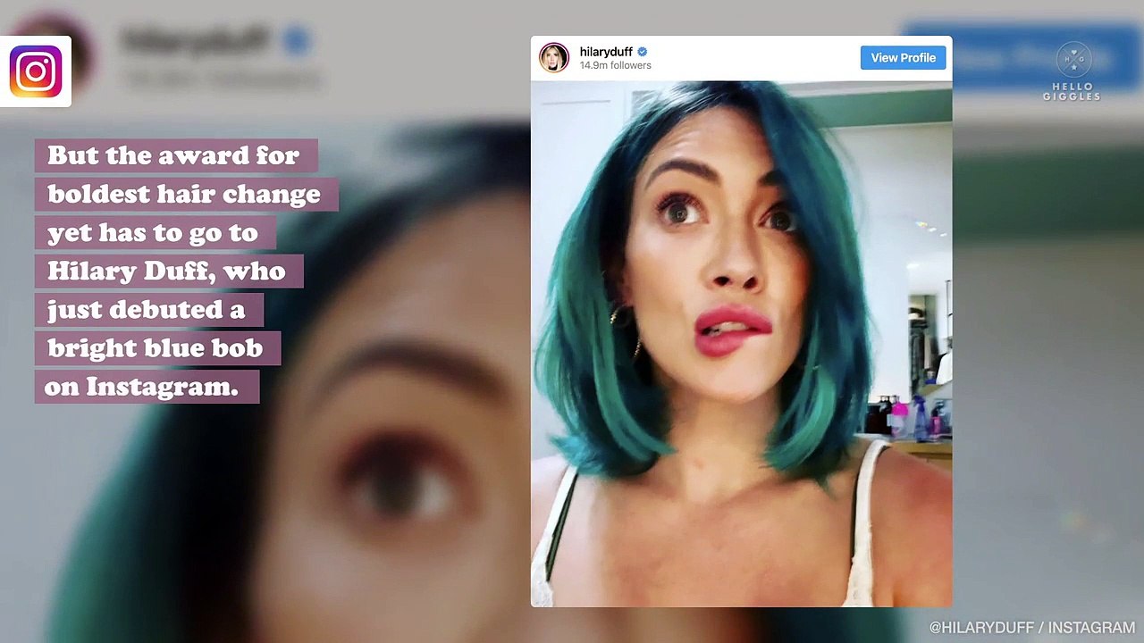 Hilary Duff’s new bright blue bob is what dreams are made of