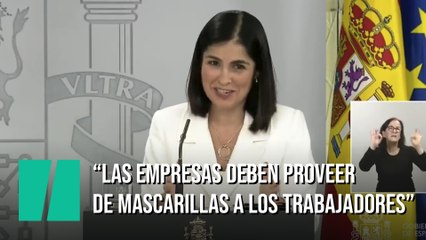 Carolina Darias:  "Quien tiene que proveer a los trabajadores son las propias empresas, es la obligación que tienen"