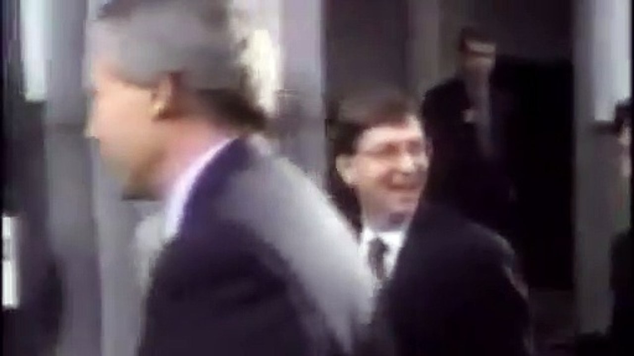 Bill Gates getting hit with a pie
