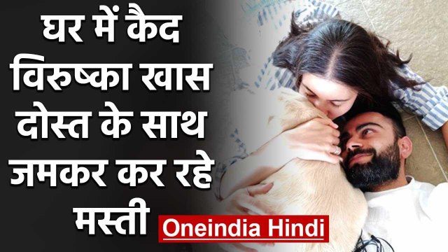 Virat Kohli and wife Anushka Sharma cuddle with their Pet in new Picture | वनइंडिया हिंदी