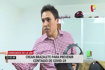 Egresados de la UNI crean brazalete para prevenir avance del coronavirus