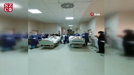 Coronayı yendiler alkışlarla taburcu edildiler