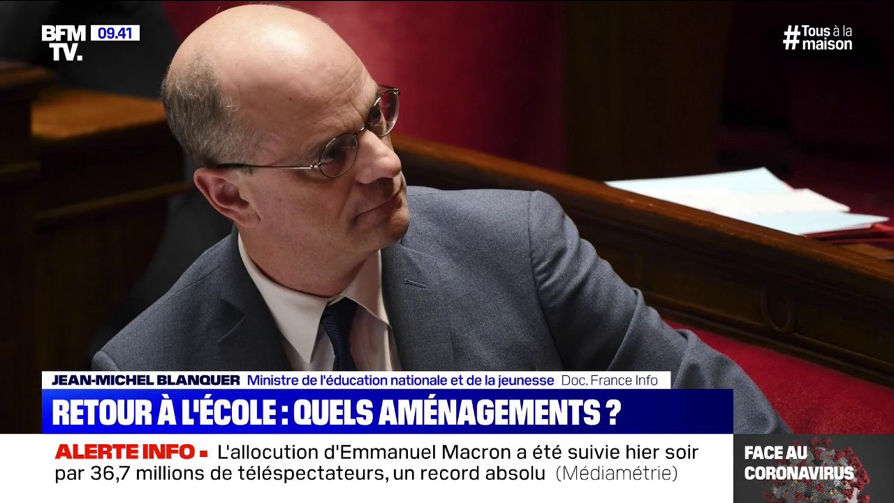 Retour à l'école: Jean-Michel Blanquer assure qu'il "est hors de question d'avoir des classes bondées"