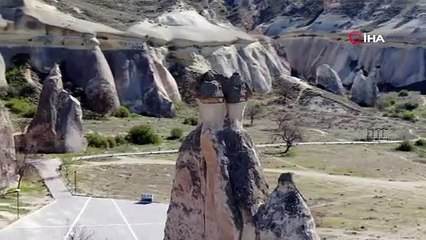 Hayalet şehir Kapadokya havadan görüntülendi