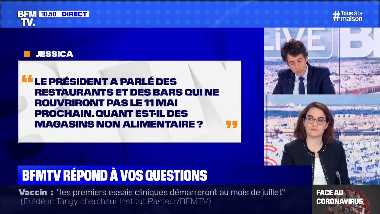 Le président a parlé des restaurants et des bars qui ne rouvriront pas le 11 mai prochain. Qu'en est-il des magasins non alimentaire ?